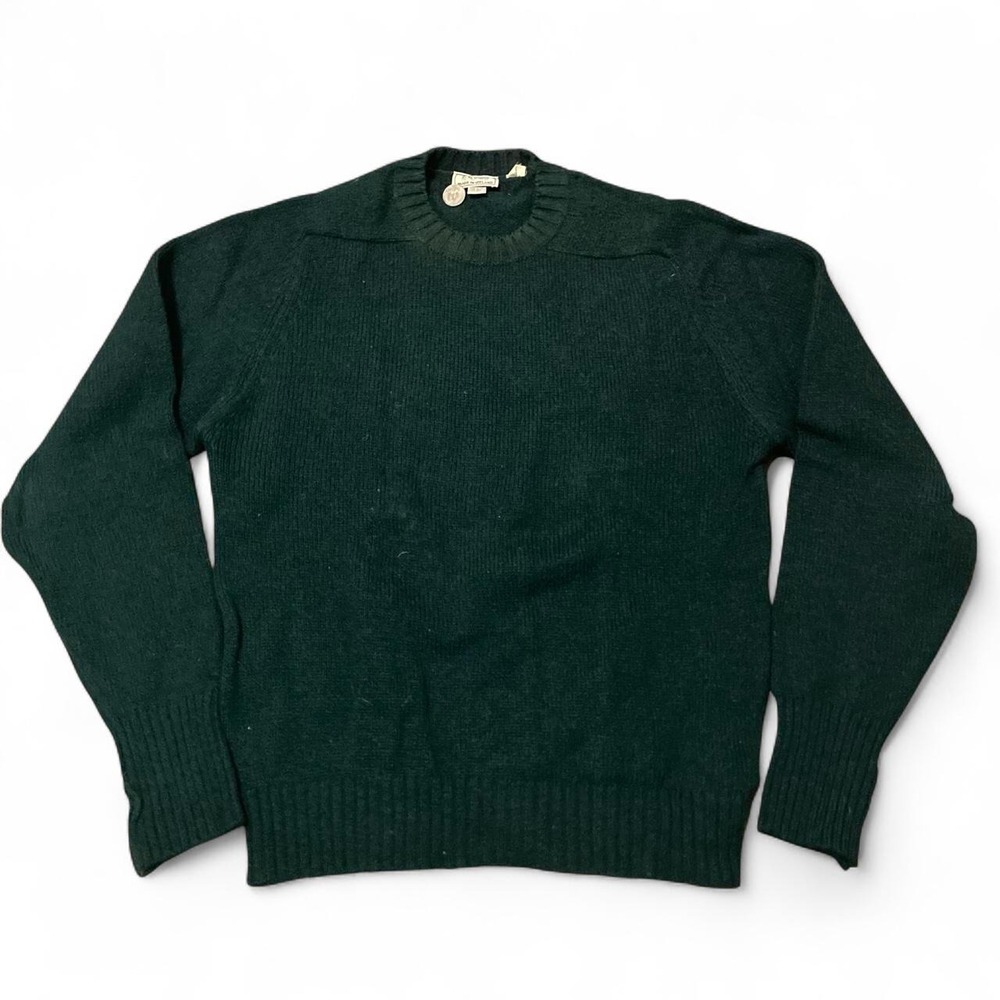 L.L. Bean pine green 100% Irish wool sweater Vintage 70s/80s Men's L/22.5